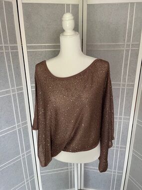 Michelle Nicole Brown Sequined Lightweight Women's Top